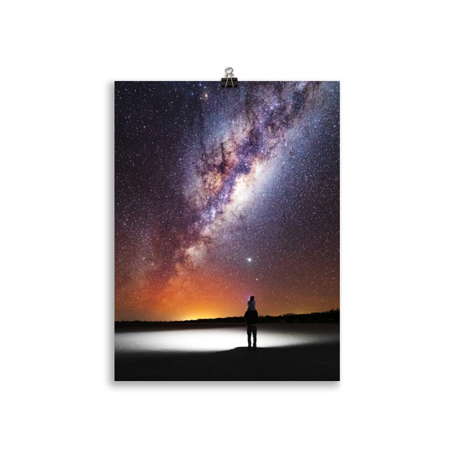 Daughter & Dad Under the stars on the Eyre Peninsula Poster