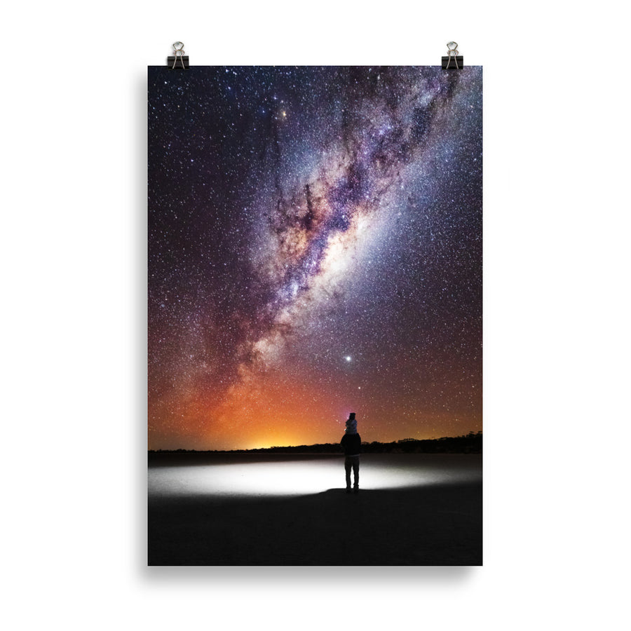 Daughter & Dad Under the stars on the Eyre Peninsula Poster